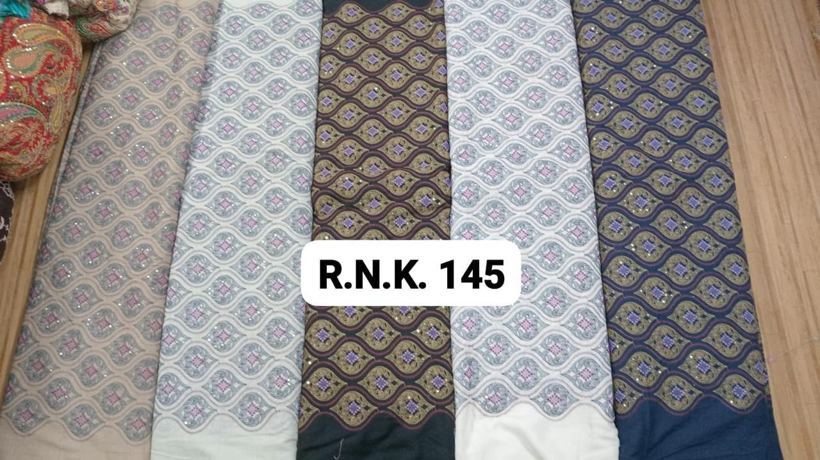 RNK 145 ogee lattice embroidery fabric