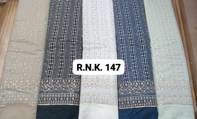 RNK 147 striped sequin border fabric