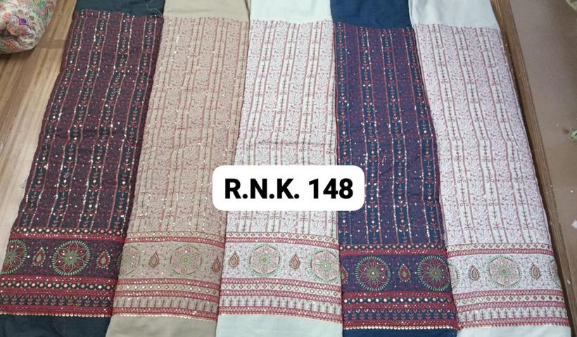 RNK 148 medallion border embroidery fabric